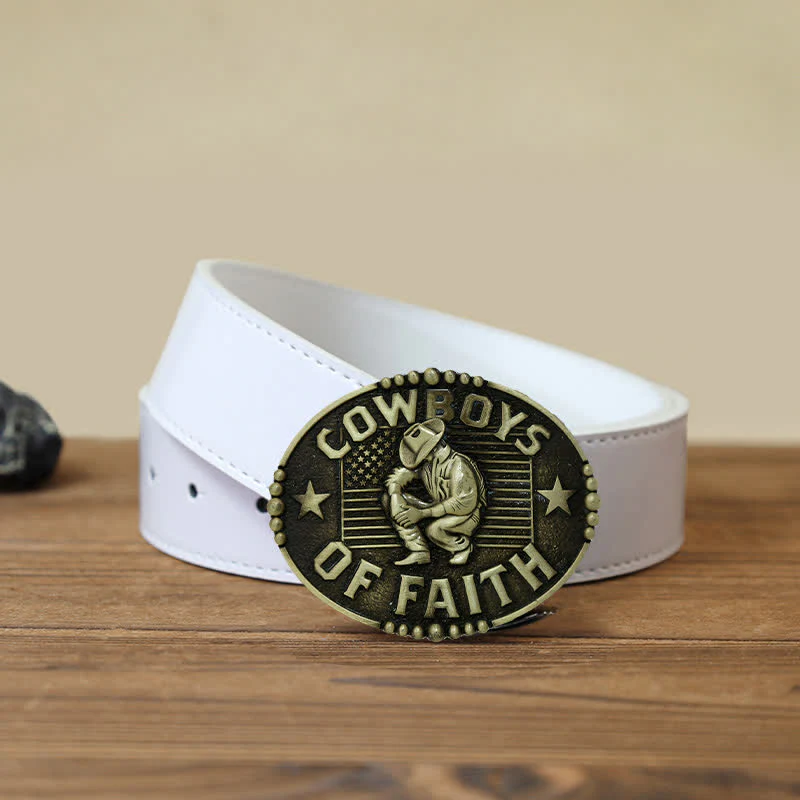 Men's DIY Cowboys Of Faith Buckle Leather Belt - Image 8