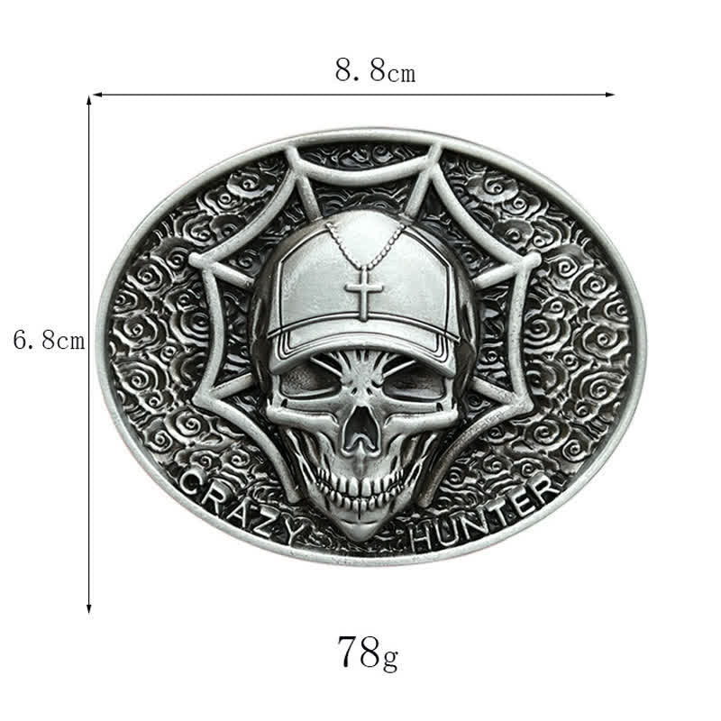 Men's DIY Crazy Hunter Skull Buckle Leather Belt - Image 3