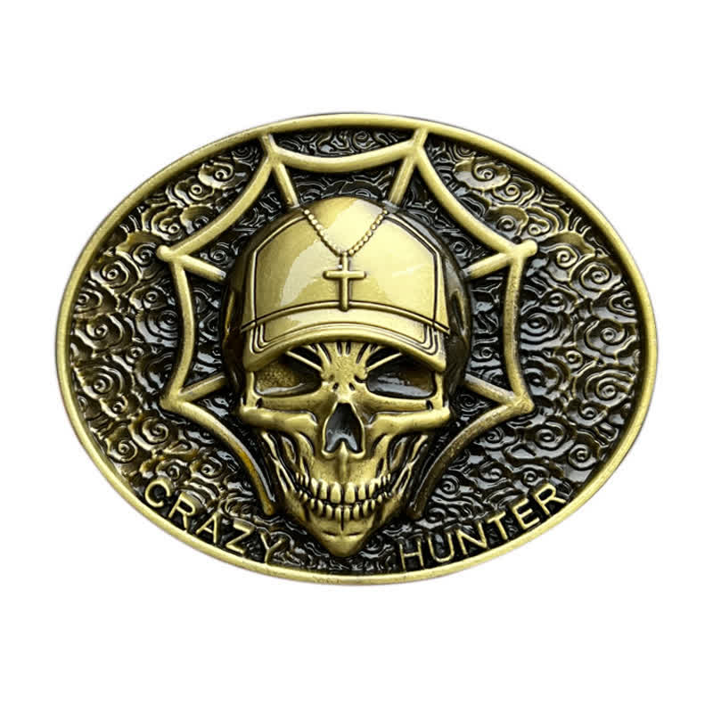 Men's DIY Crazy Hunter Skull Buckle Leather Belt - Image 4