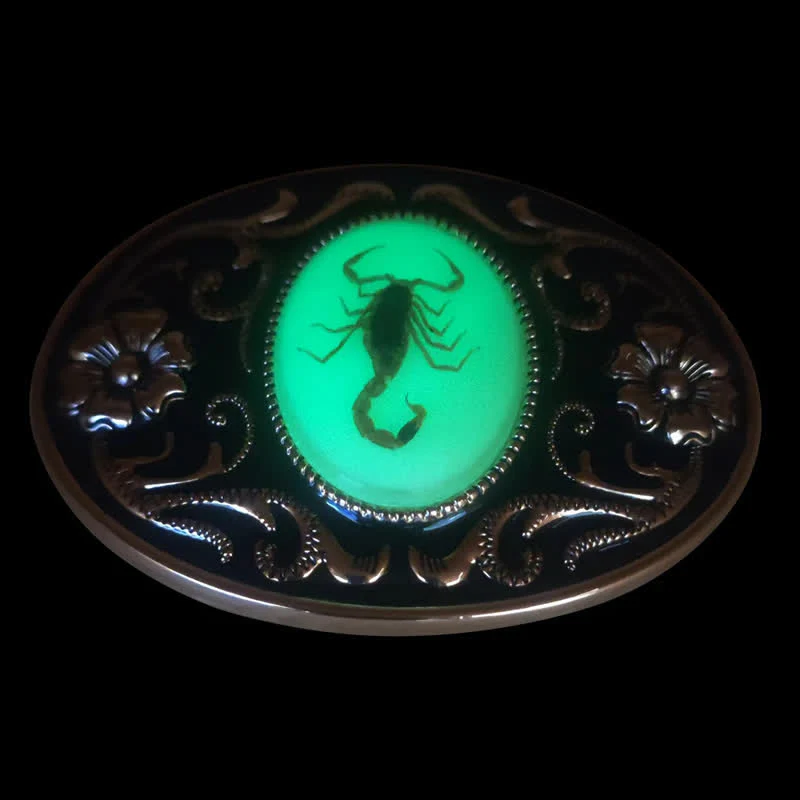 Men's DIY Decorative Luminous Scorpion Buckle Leather Belt - Image 7