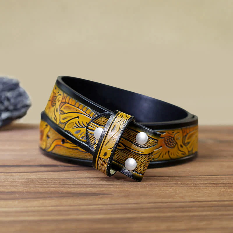 Men's DIY Deer Hunting Antlers Buckle Leather Belt - Image 15