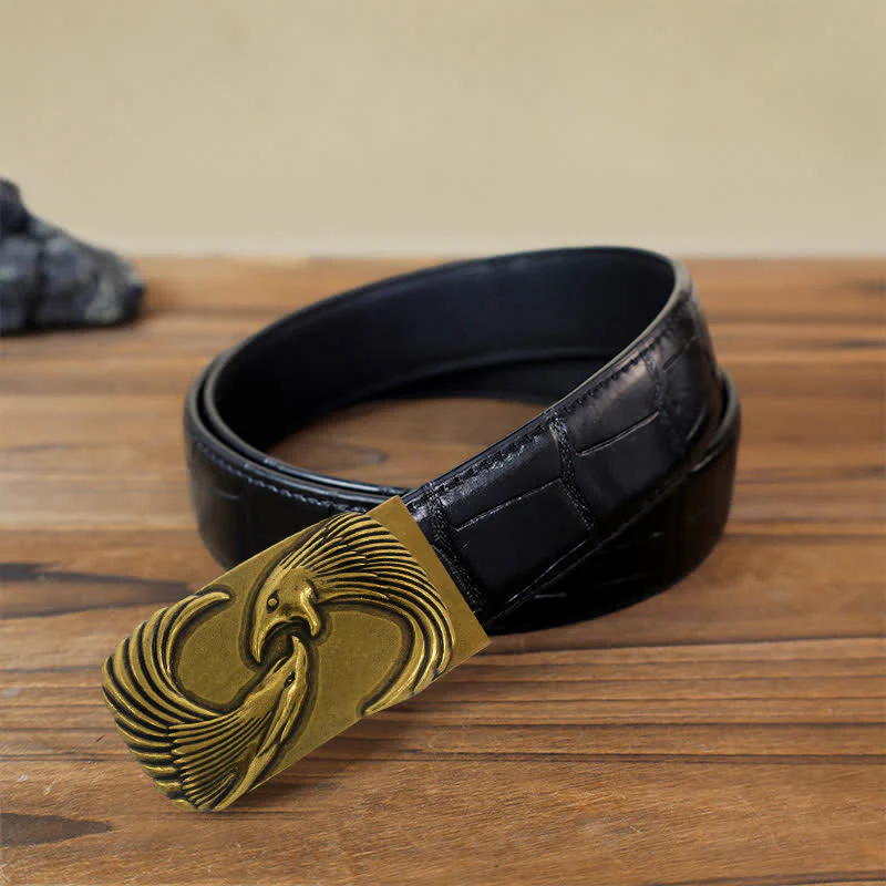 Men's DIY Double Eagles Automatic Buckle Leather Belt - Image 3