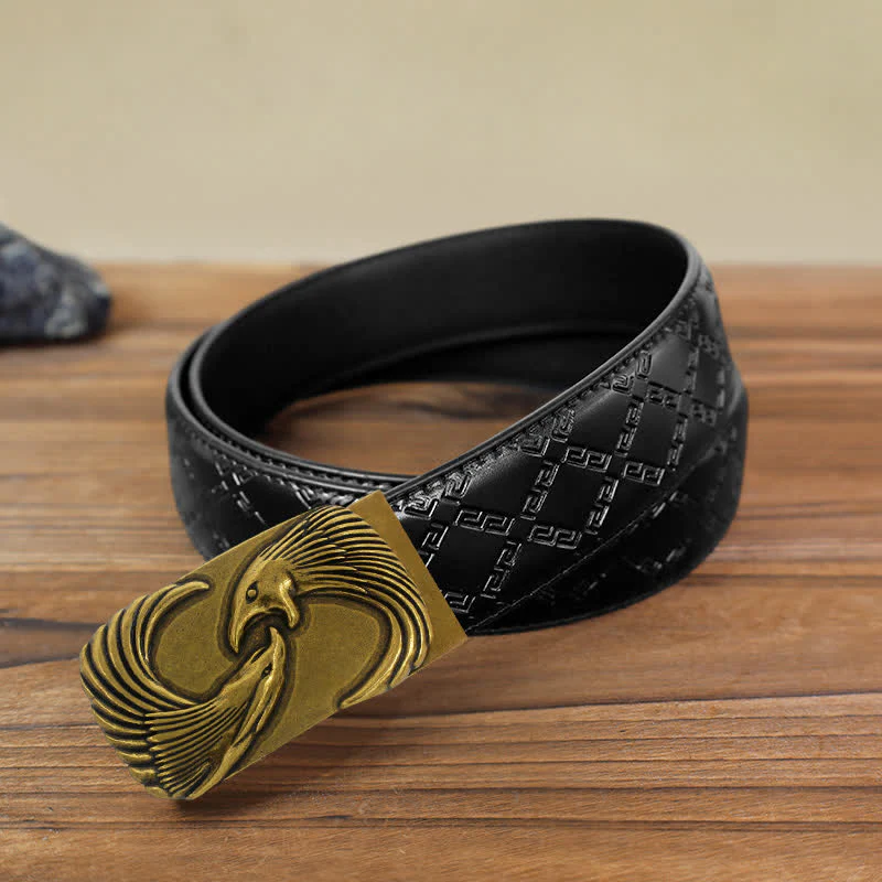 Men's DIY Double Eagles Automatic Buckle Leather Belt - Image 4