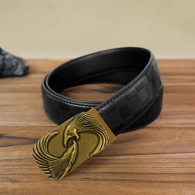 Men's DIY Double Eagles Automatic Buckle Leather Belt - Image 7
