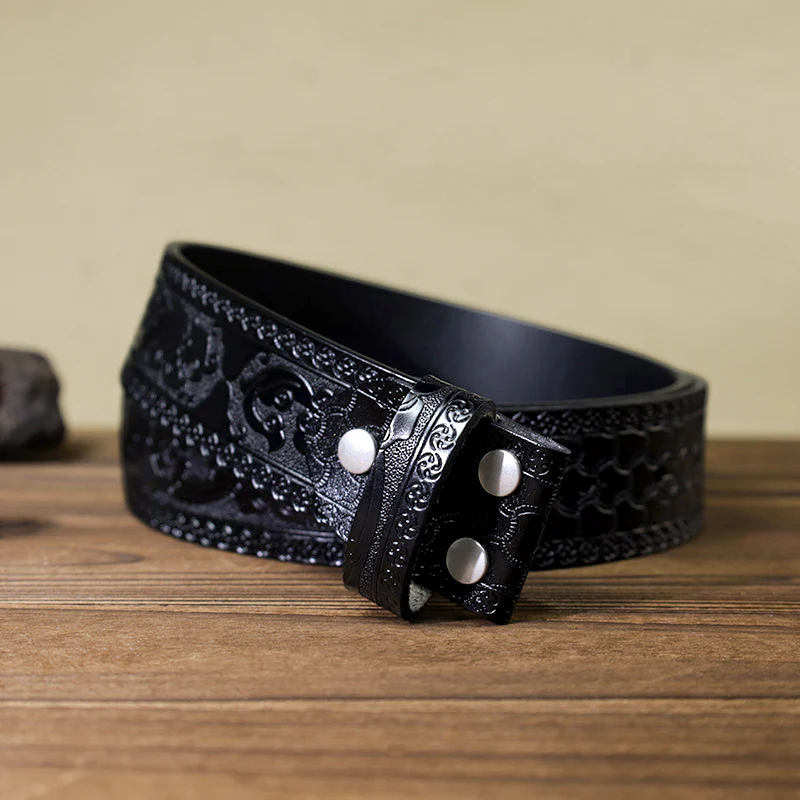 Men's DIY Eagle Flag Pattern Buckle Leather Belt - Image 11