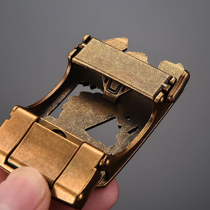 Men's DIY Eagle Spread Wings Automatic Buckle Leather Belt - Image 10