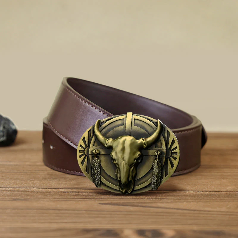 Men's DIY Buckle Leather Belt - Image 12