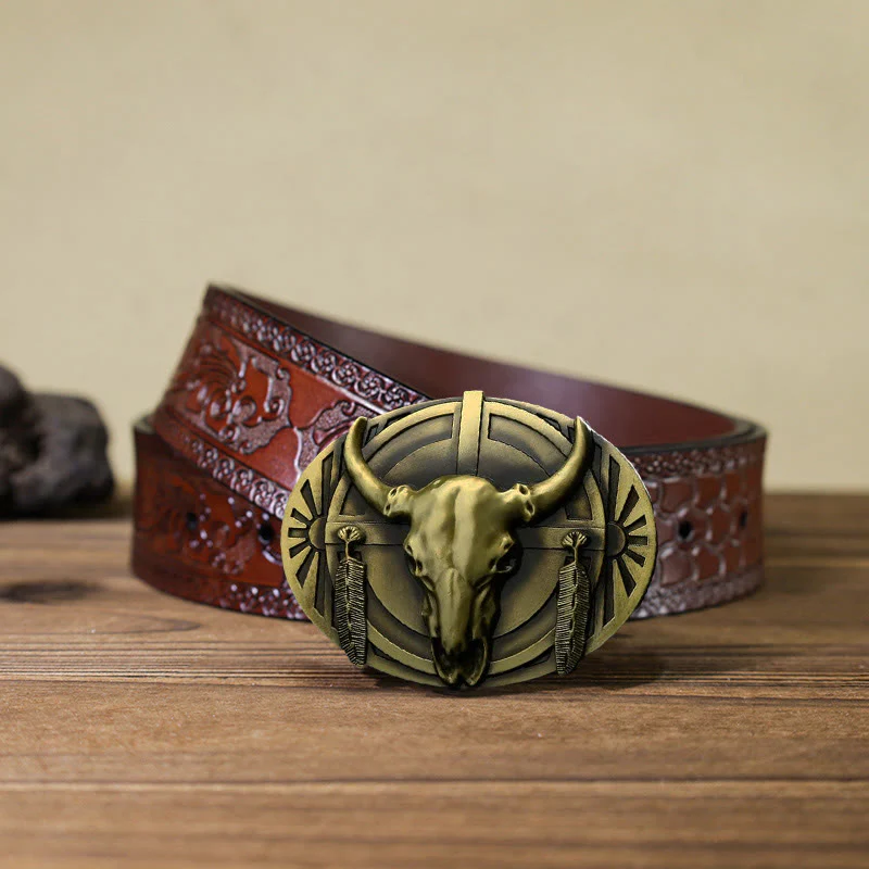 Men's DIY Buckle Leather Belt - Image 17