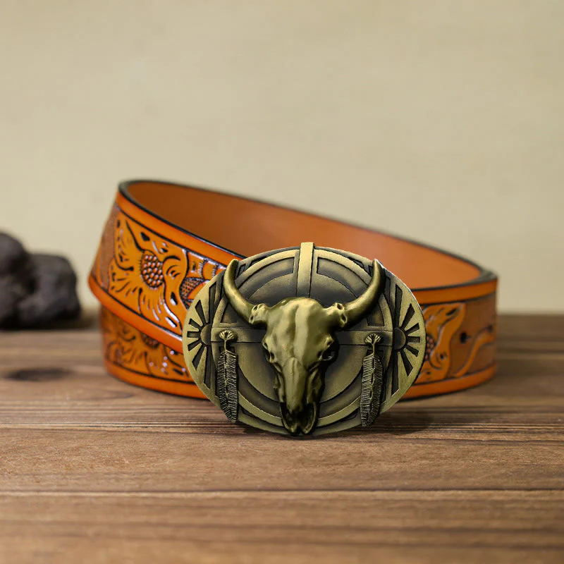 Men's DIY Buckle Leather Belt - Image 23