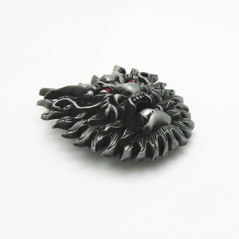Men's DIY Fiery Dragon White Pearl Buckle Leather Belt - Image 5