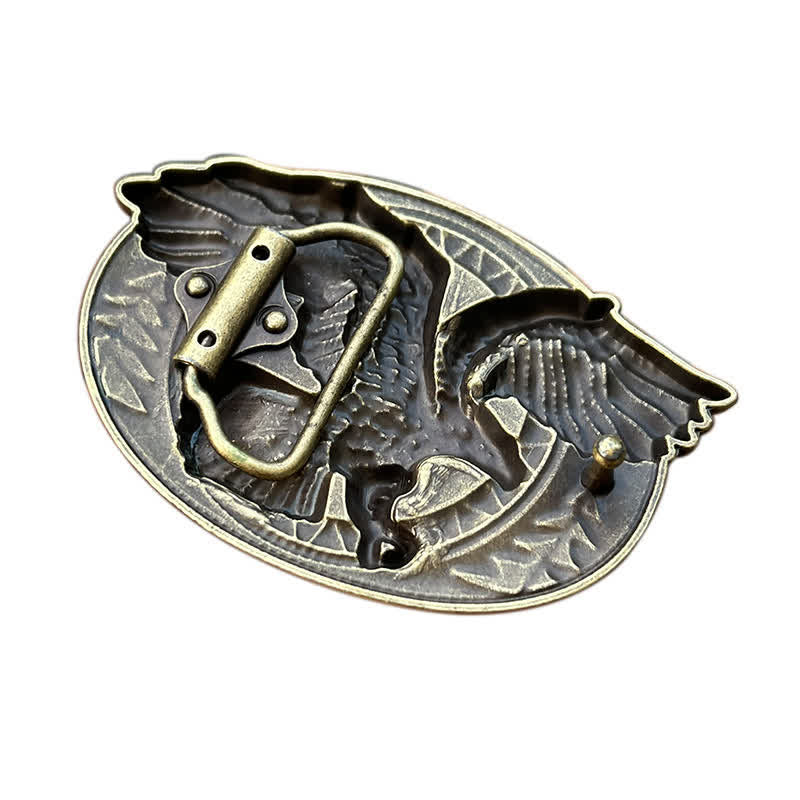 Men's DIY Flying Bald Eagle Buckle Leather Belt - Image 2