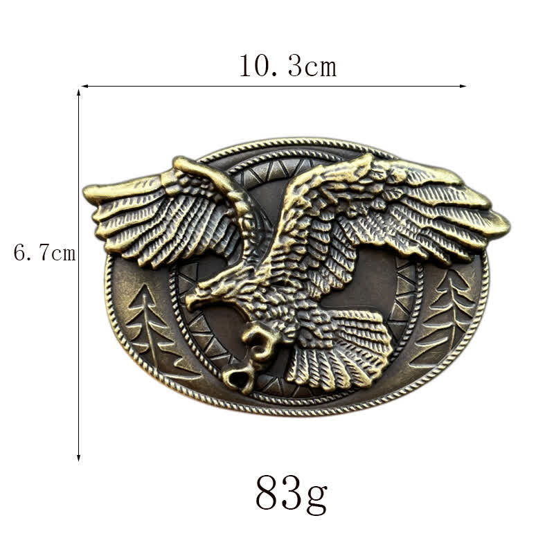Men's DIY Flying Bald Eagle Buckle Leather Belt - Image 3