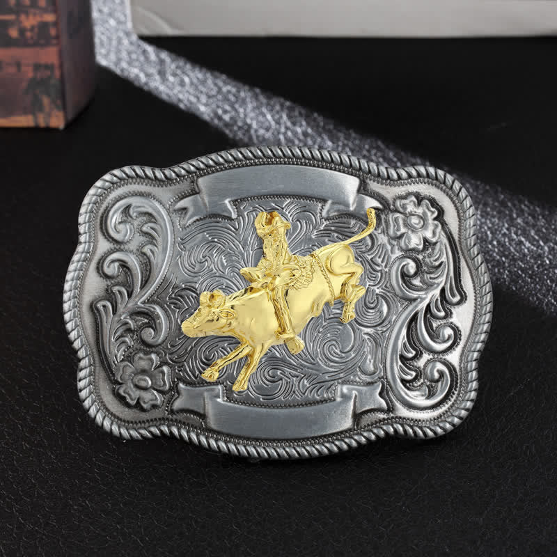 Men's DIY Gold Carving Animal Buckle Leather Belt - Image 20