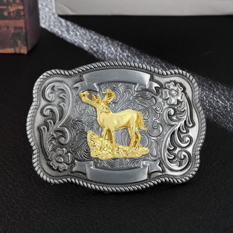 Men's DIY Gold Carving Animal Buckle Leather Belt - Image 29