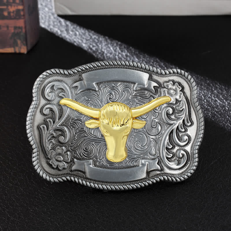 Men's DIY Gold Carving Animal Buckle Leather Belt - Image 38