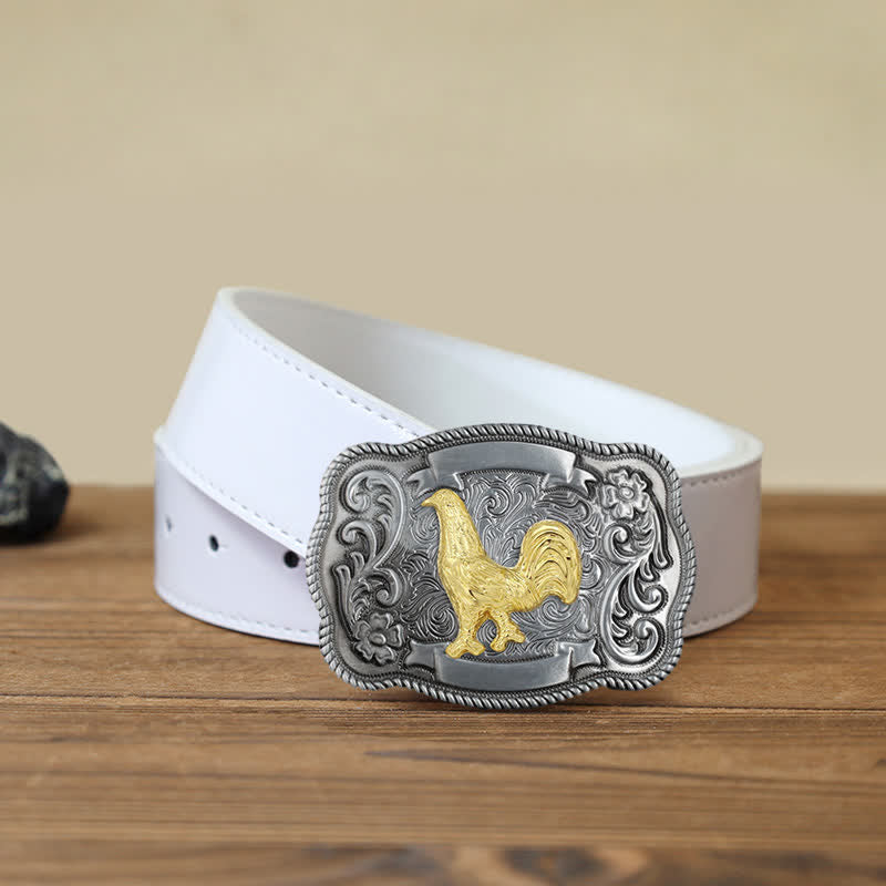 Men's DIY Gold Carving Animal Buckle Leather Belt - Image 50