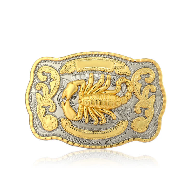 Men's DIY Golden Scorpion Buckle Leather Belt - Image 4