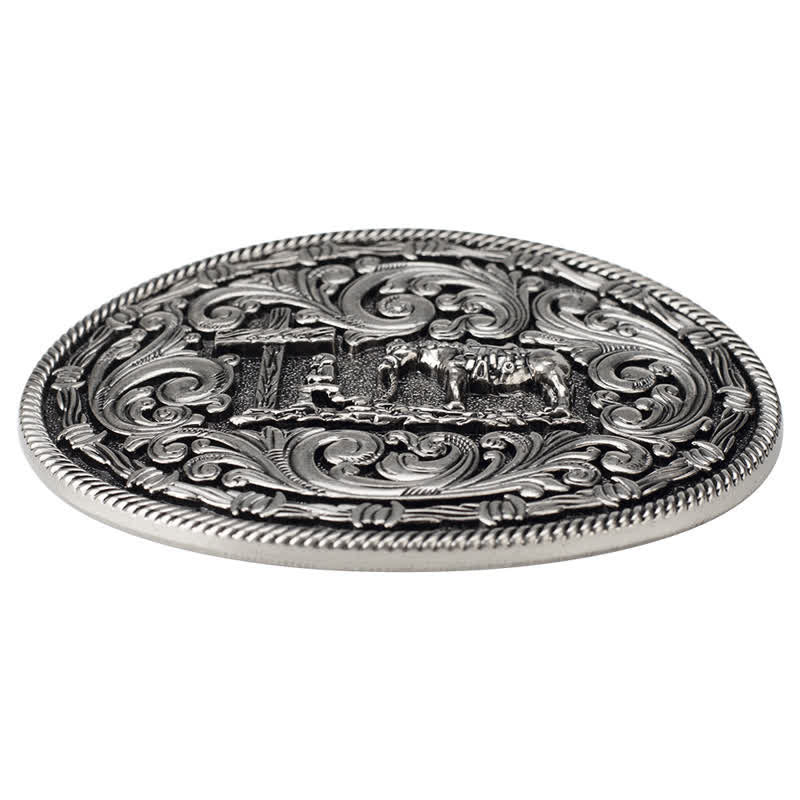 Men's DIY Horseman Kneeling Buckle Leather Belt - Image 5