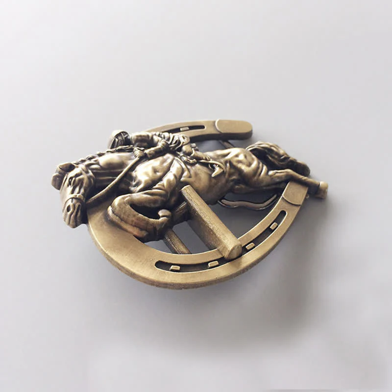 Men's DIY Horsemanship Horse Show Buckle Leather Belt - Image 4