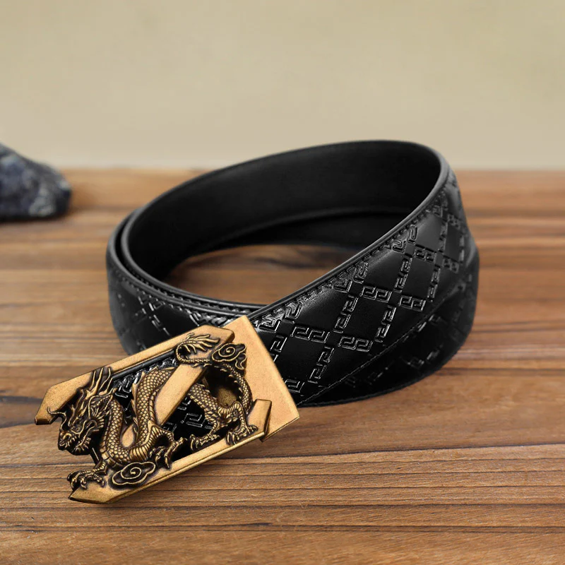 Men's DIY Letter Z Dragon Automatic Buckle Leather Belt - Image 3