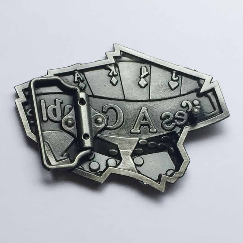 Men's DIY Life's A Gamble Poker Buckle Leather Belt - Image 2