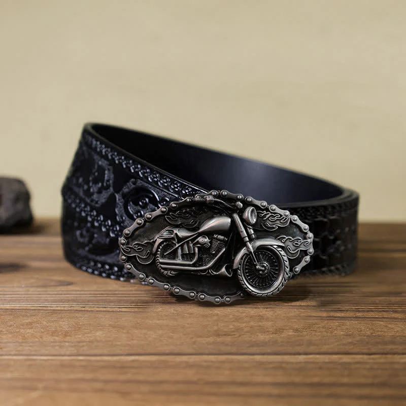 Men's DIY Locomotive Motorcycle Buckle Leather Belt - Image 10