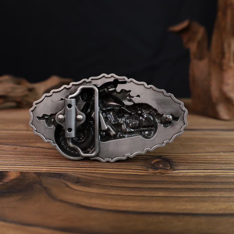 Men's DIY Locomotive Motorcycle Buckle Leather Belt - Image 2