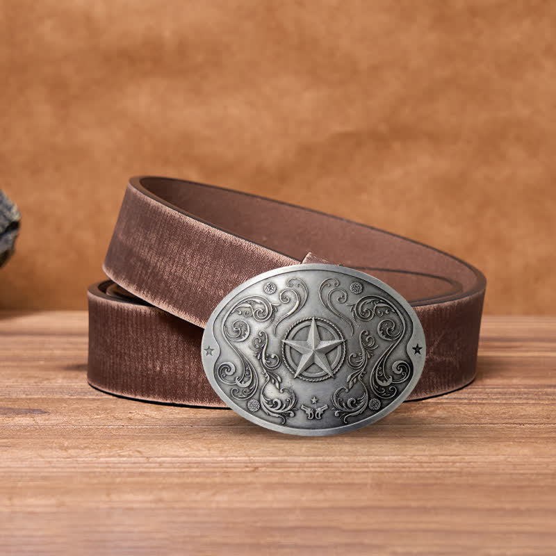 Men's DIY Western Star Creative Beer Holder Buckle Leather Belt - Image 12