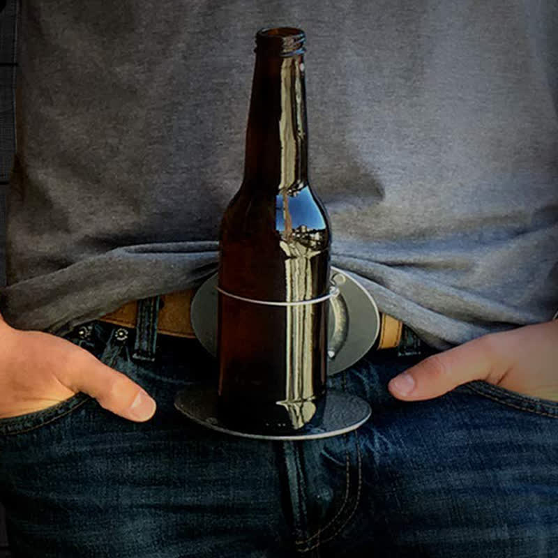 Men's DIY Western Star Creative Beer Holder Buckle Leather Belt - Image 8