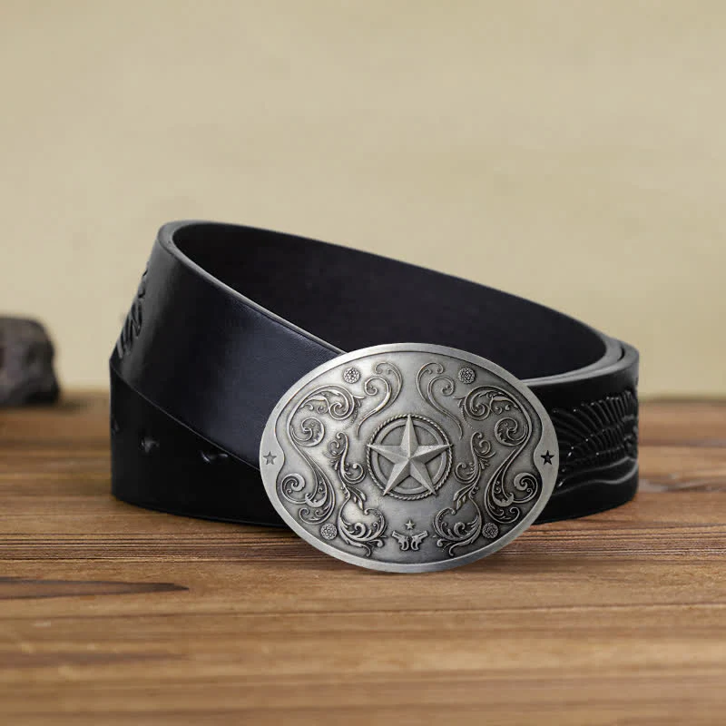 Men's DIY Western Star Creative Beer Holder Buckle Leather Belt - Image 9