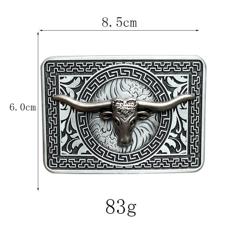Men's DIY  Weatern Buckle Leather Belt - Image 3