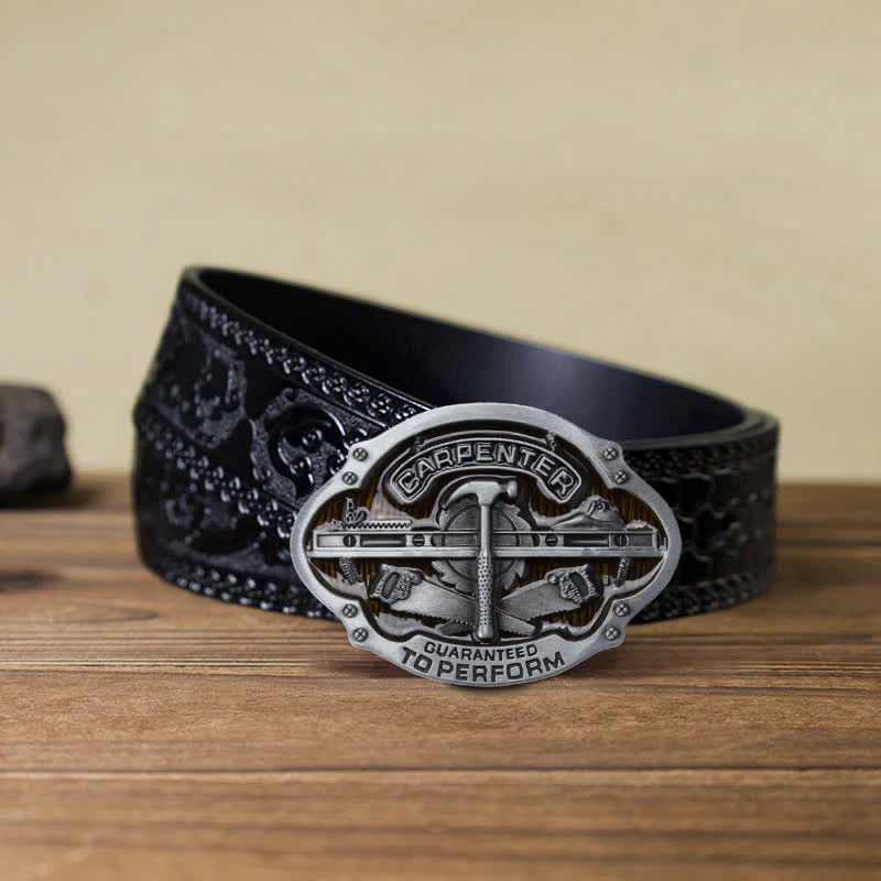Men's DIY Mechanical Carpenter Tool Buckle Leather Belt - Image 11