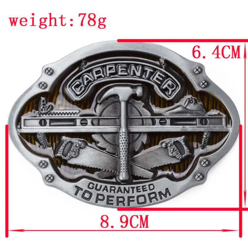 Men's DIY Mechanical Carpenter Tool Buckle Leather Belt - Image 3