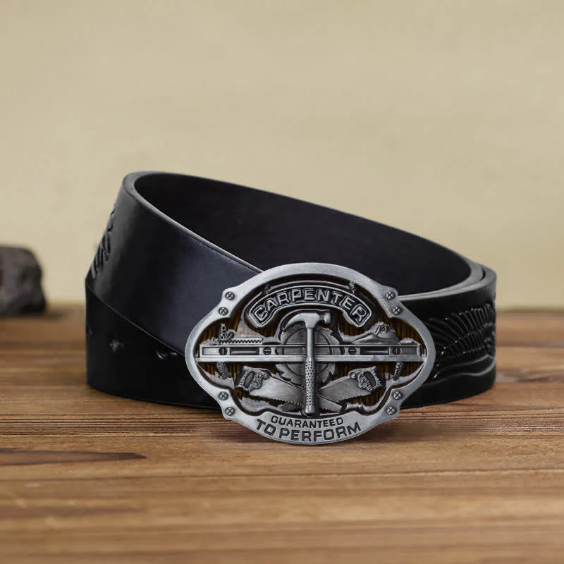 Men's DIY Mechanical Carpenter Tool Buckle Leather Belt - Image 7