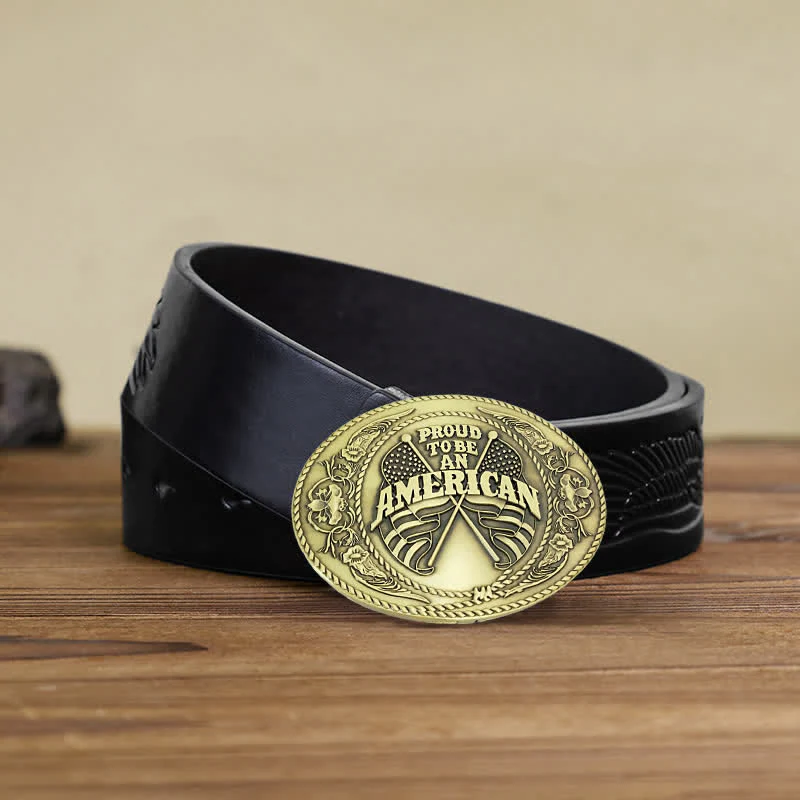 Men's DIY Dual American Flags Creative Beer Holder Buckle Leather Belt - Image 15