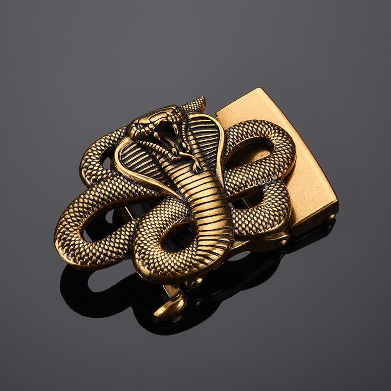 Men's DIY Mysterious Snake Automatic Buckle Leather Belt - Image 7