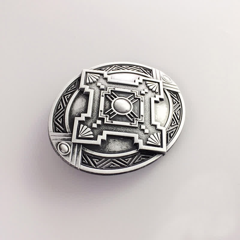 Men's DIY Native Indian Western Buckle Leather Belt - Image 15