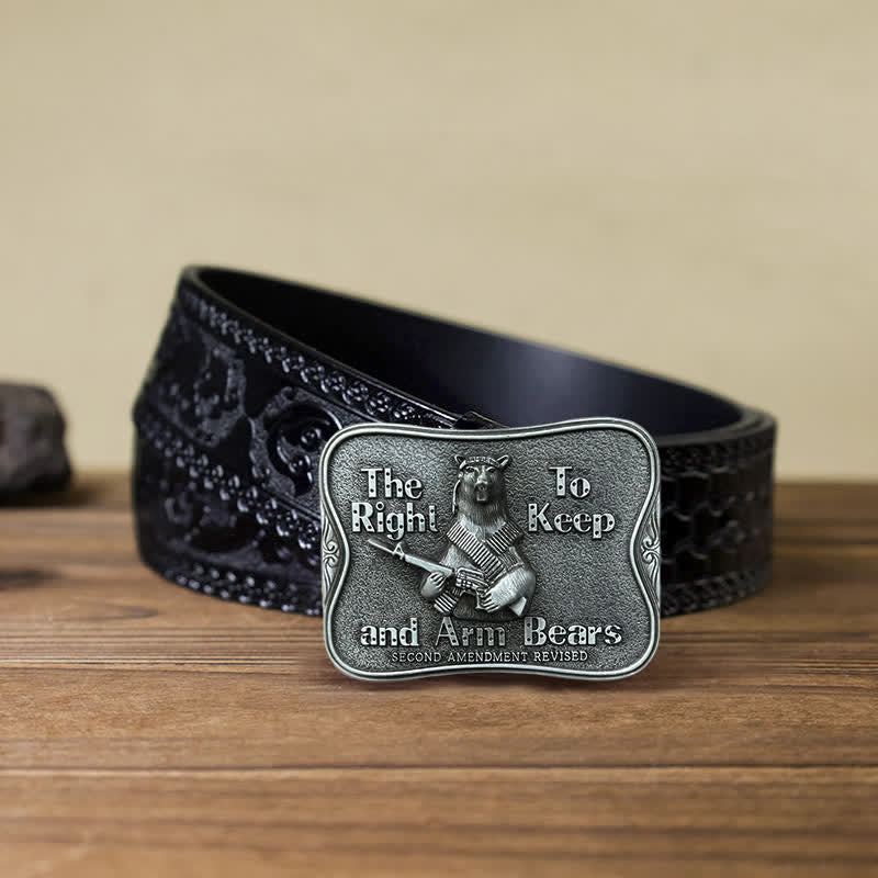 Men's DIY Novelty Arm Bears Buckle Leather Belt - Image 10