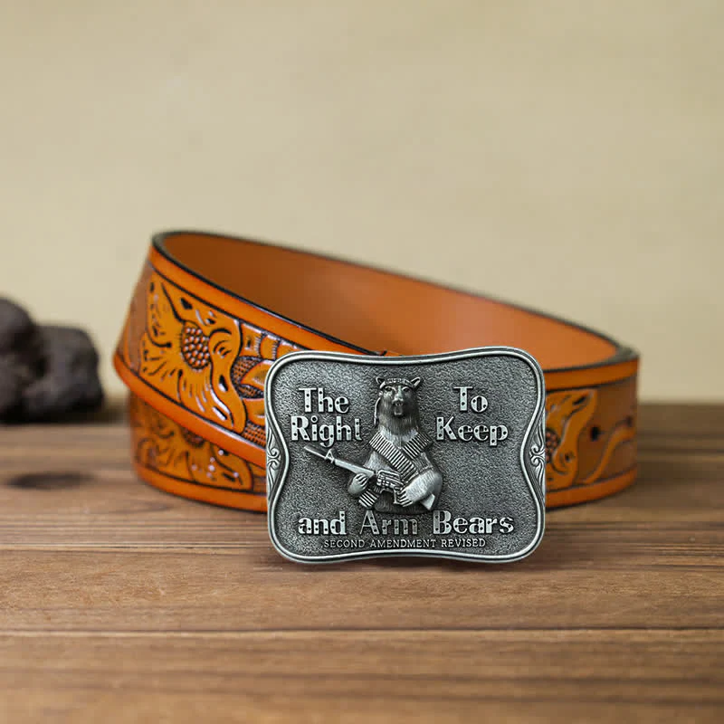 Men's DIY Novelty Arm Bears Buckle Leather Belt - Image 16