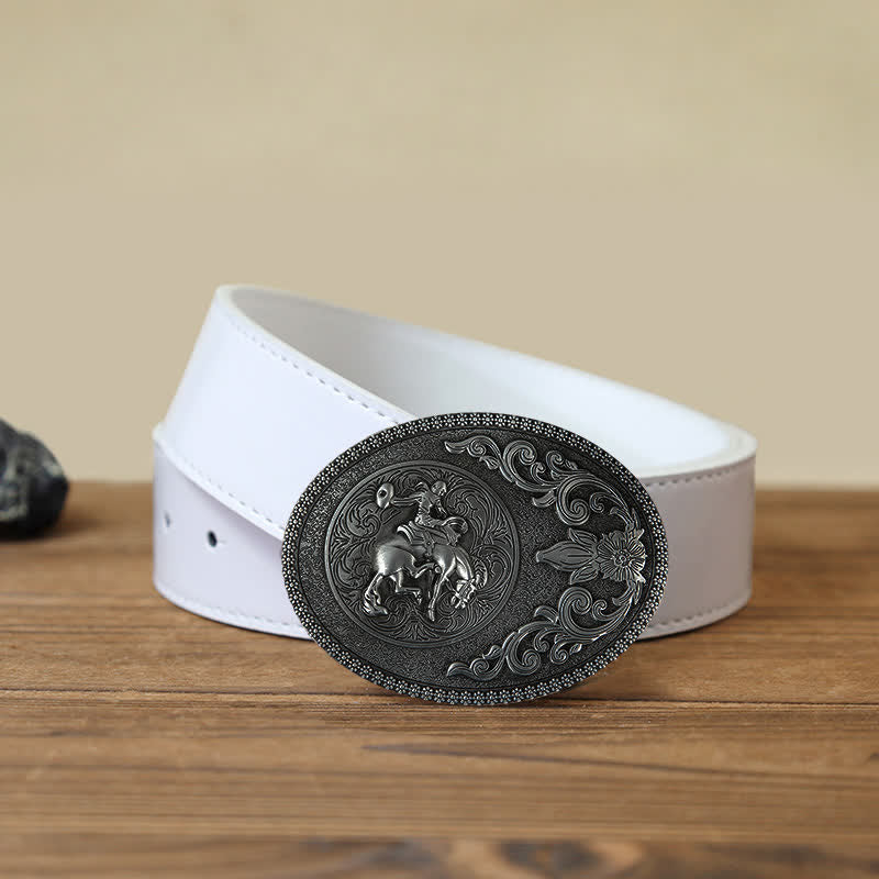 Men's DIY Off-Road Horse Riding Buckle Leather Belt - Image 5