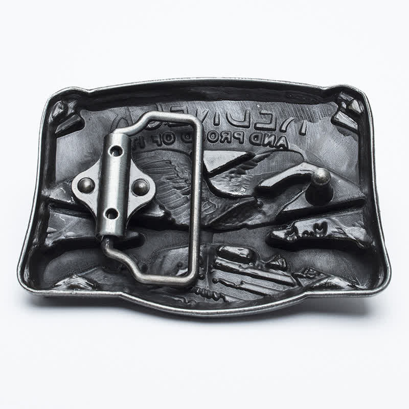 Men's DIY Redneck Enameled Eagle Buckle Leather Belt - Image 2