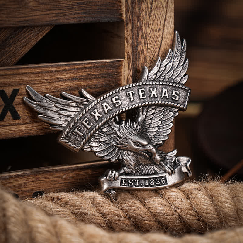 Men's DIY Retro Western Texas Eagle Buckle Leather Belt - Image 2