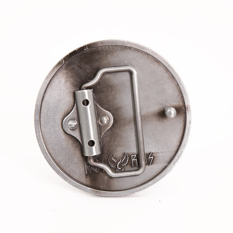 Men's DIY Round Punk Tiger Head Buckle Leather Belt - Image 2