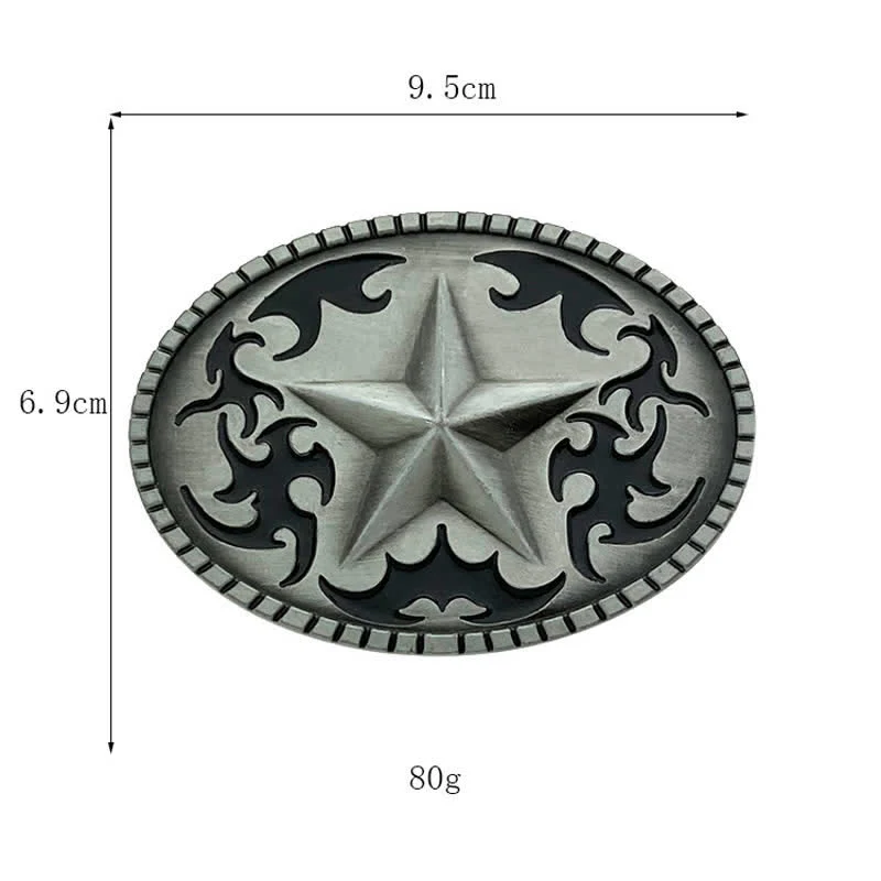 Men's DIY Silver Lone Star Buckle Leather Belt - Image 3