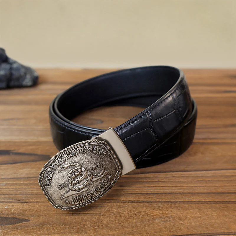 Men's DIY Snake Attitude Automatic Buckle Leather Belt - Image 10