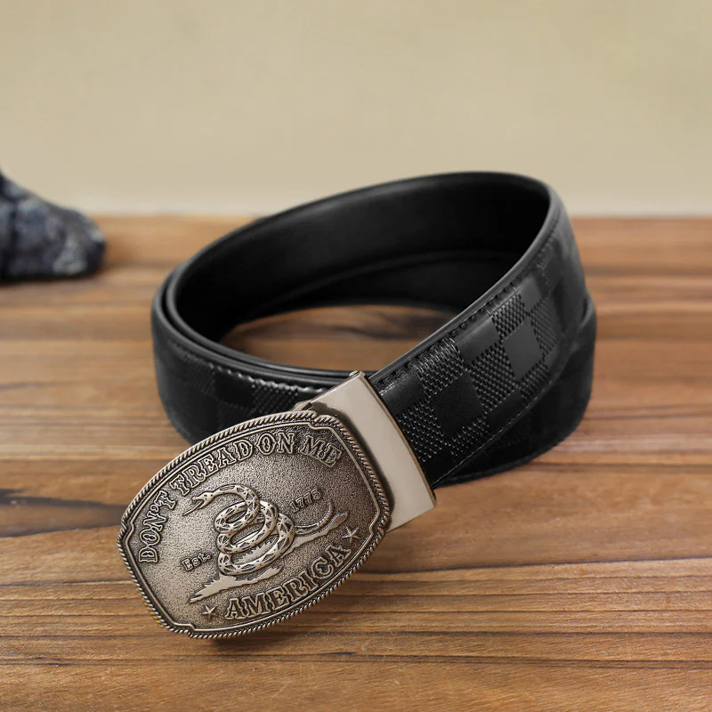 Men's DIY Snake Attitude Automatic Buckle Leather Belt - Image 14