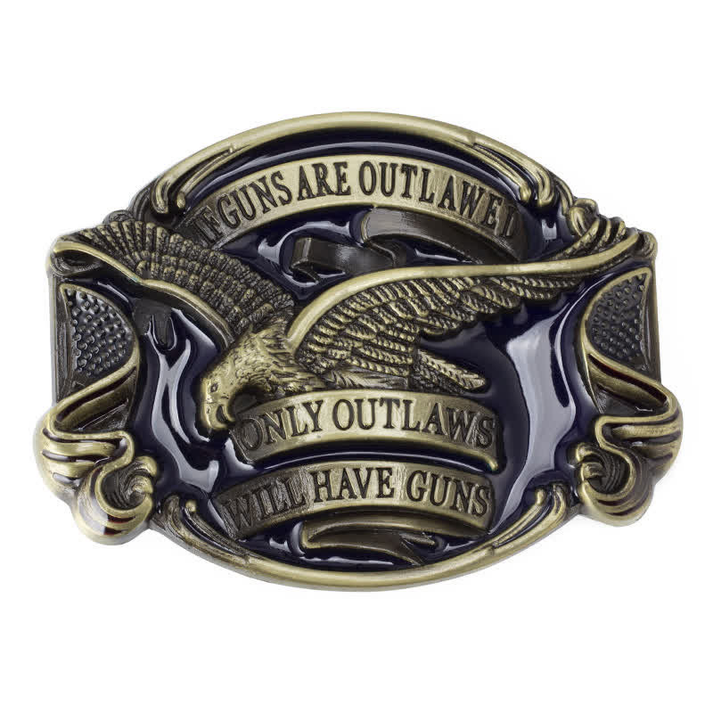 Men's DIY Soaring Eagle Statement Buckle Leather Belt - Image 6