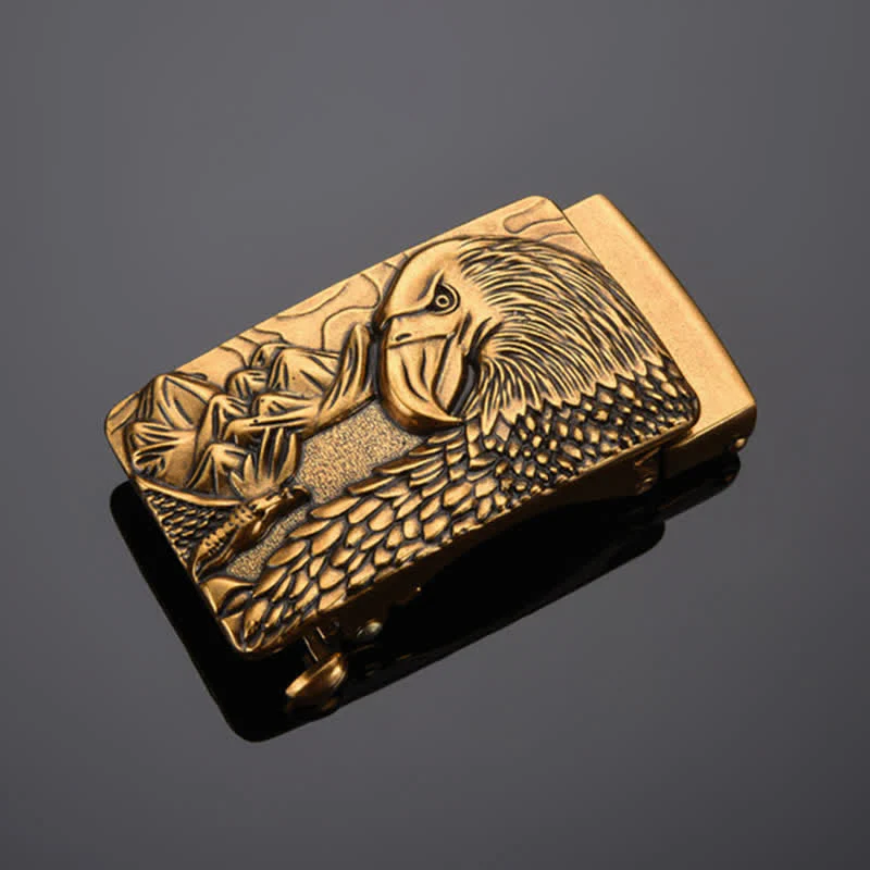 Men's DIY Strong Eagle Automatic Buckle Leather Belt - Image 7