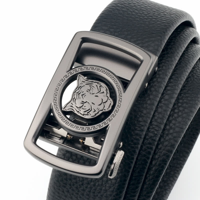 Men's DIY Tiger Head Automatic Buckle Leather Belt - Image 5