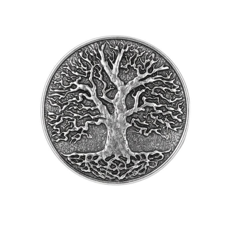 Men's DIY Tree of Life Round Buckle Leather Belt - Image 7